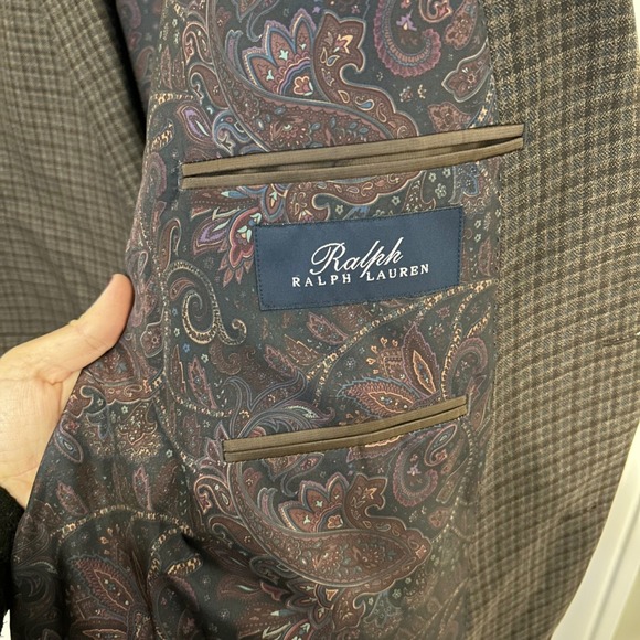 Ralph Ralph Lauren‎ Mens Brown Blazer Blue Label Paisley Lining - Picture 7 of 12